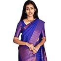 Flosive Women's Kanjivaram Silk Saree With Handloom Weaving Work With Blouse