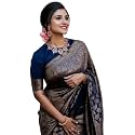 Flosive Women's Kanjivaram Silk Saree With Handloom Weaving Work With Blouse