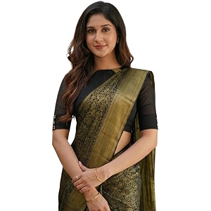 flosive women39s kanjivaram silk saree with handloom weaving work with blouse