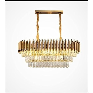 floston 3-tier oval gold k9 crystal chandelier ceiling light for living room bedroom and hallway 600x300