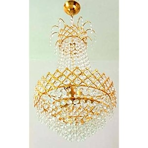 floston 40 watt home and garden decorative pendant crystal chandelier for living room golden 300 mm