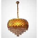 FLOSTON Pineapple Shape 5 Tier-K9 Grade Glass Crystal Chandelier with 3 Color 40W LED Lights for Living Room Home and Hallway(600mm)