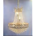 FLOSTON Glass Decorative Metal Crystal Pendant Ceiling Lamp semi flus Mount Chandelier (160mm)(Bulbs not Included)