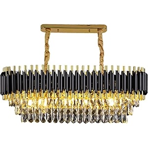 floston modern squere black gold crystal chandelier400mm