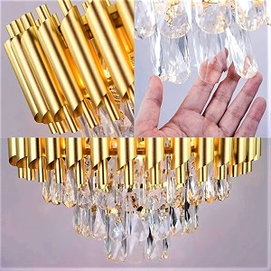 floston modern crystal chandelier ceilling light for living room and hallway light fixture500gold