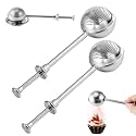 Flour Duster for Baking, 2 PCS Flour Sifter for Baking Powdered Sugar Shaker Duster, 304 Stainless Steel Dusting Wand Sprinkler and Tools，Spices and Tea Strainers (2)