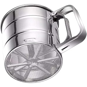 flour sifteratta chhani hand press design stainless steel flour sifter corrosion resistant large capacity flour sieve cup for sugar flour and coffee powder  atta chalni