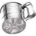Flour Sifter/Atta chhani Hand Press Design Stainless Steel Flour Sifter Corrosion Resistant Large Capacity Flour Sieve Cup for Sugar Flour and Coffee Powder | Atta Chalni