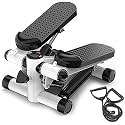 Portable Mini Stepper Machine with Adjustable Resistance Bands, LCD Monitor,Legs, Thighs, Waist,Tone Your Buttocks, Cardio Exercise and 2 Bungee Cords for Home/Gym Workouts for All. (1)