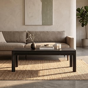 Flow Modern Wooden Rectangle Coffee Table with