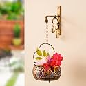 Flower Basket For Home Decoration / Outdoor Decoration / Home Entrance Hanging Items - Wall Hanging Items-Iron,Gold