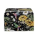 Flower Bird Printing 4 Slice Toaster Covers, Anti-Scratch Covers Protection Bakeware Protector Made of Polyester Dust-proof Fingerprint-proof Protector Kitchen Tool