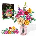 Flower Building Block Set, 13 Style Rose Cosmos Daisy Water Lily Plant Bouquet Botanicals Collection Toy for Home Office Decor Adults Women Girlfriend Thanksgiving Day, Birthday Gifts 887 Pcs 6+