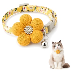flower cat collar with bell adjustable breakaway kitten collar for cats