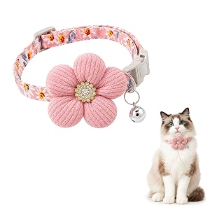flower cat collar with bell adjustable breakaway kitten collar for cats