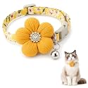 Flower Cat Collar with Bell, Adjustable Breakaway Kitten Collar for Cats