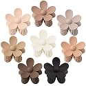 Flower Hair Clips 8PCS, Large Claw Clips for Women Girls Thick Thin Hair, Strong Hold Non slip Big Matte Dasiy Jaw Clamps Hair Accessories 8 Colors