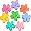 Flower Hair Clips 8PCS, Large Claw Clips for Women Girls Thick Thin Hair, Strong Hold Non slip Big Matte Dasiy Jaw Clamps Hair Accessories 8 Colors