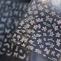 Flower Nail Stickers Pink Nail Decals for Nail Art 5D Nail Art Stickers