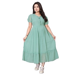 flower printed georgette maxi dress for beautiful women