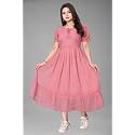 Flower Printed Georgette Maxi Dress for Beautiful Women