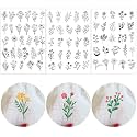 Flower Water Soluble Embroidery Patterns, 79 Pcs Stick and Stitch Embroidery Papers Wash Away Pre-Printed Floral Pattern Transfers, DIY Gift for Hand Sewing Lover Beginners