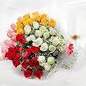 FlowerAura Premium Fresh Live Flower Bouquet of 50 Mix Roses In Designer Packing Gift For Birthday | Anniversary | Love | Home Decor | Fathers Day Gift For Dad (Same Day Delivery)