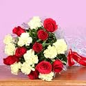 FlowerAura Premium Fresh Live Flower Bouquet of 10 Mix Carnations In Designer Paper Gift For Birthday | Anniversary | Love | Home Decor | Fathers Day Gift For Dad (Same Day Delivery)