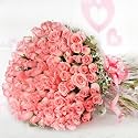 FlowerAura Premium Fresh Live Flower Bouquet of 100 Pink Roses In Designer Packing Gift For Birthday | Anniversary | Love | Home Decor | Fathers Day Gift For Dad (Same Day Delivery)