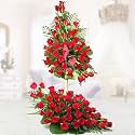 FlowerAura Designer Premium Fresh Live Flower Bouquet of 100 Red Roses In Basket Gift For Birthday | Anniversary | Love | Home Decor | Fathers Day Gift For Dad (Same Day Delivery)