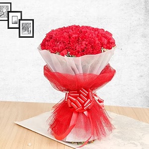 floweraura premium fresh live flower bouquet of 10 mix carnations in designer paper gift for birthday  anniversary  love  home decor  fathers day gift for dad same day delivery