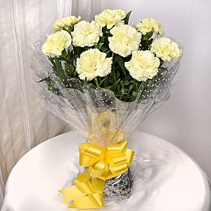 floweraura premium fresh live flower bouquet of 10 mix carnations in designer paper gift for birthday  anniversary  love  home decor  fathers day gift for dad same day delivery
