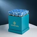 FlowerAura Premium Fresh Live Flower Bouquet of 16 Spray Blue Roses In FA Designer Box Gift For Birthday | Anniversary | Love | Home Decor | Fathers Day Gift For Dad (Same Day Delivery)