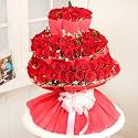FlowerAura Premium Fresh Live Flower Bouquet of 3 Story of 200 Red Roses In Wrapping Paper Gift For Birthday | Anniversary | Love | Home Decor | Fathers Day Gift For Dad (Same Day Delivery)