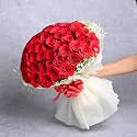 FlowerAura Decorative Love Special Bunch of Fresh Live 50 Red Roses Flower Bouquet For Valentine's Day Gift, Birthday Gift, Anniversary Gift &amp; Mother's Day Gift (Same Day Delivery)
