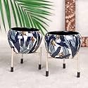FlowerAura Decorative Set of 2 Red Printed