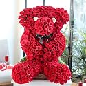 FlowerAura Premium Fresh Live Flower Bouquet of 500 Red Roses In Teddy Shape Gift For Birthday | Anniversary | Love | Home Decor | Fathers Day Gift For Dad (Same Day Delivery)