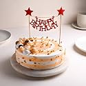 FlowerAura Delicious Silky Smooth Fresh Butterscotch Bliss Cake With Birthday Topper Gift's For Girlfriend, Boyfriend, Husband, Wife, Child, Colleagues, Relative &amp; Neighbours (Same Day Delivery) (1Kg)