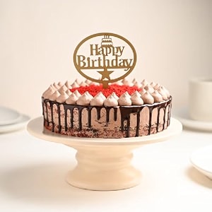 floweraura delicious silky smooth fresh choco red velvet cake for birthday with happy birthday topper gift39s for girlfriend boyfriend husband wife friends amp colleagues same day delivery3kg