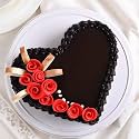FlowerAura Delicious Silky Smooth Fresh Heart Shape Chocolate Cake Gift's For Birthday, Anniversary, Valentine's Day, Mother's Day, Christmas, Wedding (Same Day Delivery) (0.5Kg)
