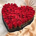 FlowerAura Premium Fresh Live Flower Bouquet of 100 Red Roses In FA Heart Box Gift For Birthday | Anniversary | Love | Home Decor | Fathers Day Gift For Dad (Same Day Delivery)