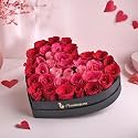 FlowerAura Premium Fresh Live Flower Bouquet of 50 Red Roses In FA Heart Box Gift For Birthday | Anniversary | Love | Home Decor | Fathers Day Gift For Dad (Same Day Delivery)
