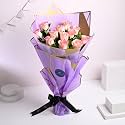 FlowerAura Premium Fresh Live Flower Bouquet of 12 Pink Roses In Designer Paper Gift For Birthday | Anniversary | Love | Home Decor | Fathers Day Gift For Dad (Same Day Delivery)