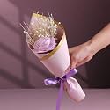 FlowerAura Premium Natural Dried Flower Bouquet of Sola Beauty Purple Rose & Fillers | Gift for Valentine’s Day, Birthday, Anniversary | Eco-Friendly Flowers for Home Decor, Table Decor & Craft Items