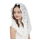 Flowergirl Veils First Communion Veil Lace Floral Edge Veil Headwrap for Grils F5