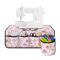 Flowers and Butterfly Sewing Machine Mat for Table with 4 Pockets for Sewing Accessories Non Slip Mats Soft Sew Machine Pad Protective Accessories