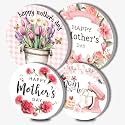 Flowers Electric Stove Burner Covers,4 Pcs Happy Mother's Day Round Stove Burner Covers，Mom Gas Stove Burner Cover,8 Inch and 10 Inch Colorful Metal Cooktop Home Decorative