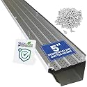 FlowGuard Gutter Guard, USA Made Professional DIY 5 Inch 50-Year Gutter Cover Leaf Protection System - Matte - Aluminum - 204 Feet - by FlexxPoint