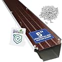 FlowGuard Gutter Guard, USA Made Professional DIY 5 Inch 50-Year Gutter Cover Leaf Protection System - Brown - Aluminum - 510 Feet - by FlexxPoint
