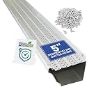 FlowGuard Gutter Guard, USA Made Professional DIY 5 Inch 50-Year Gutter Cover Leaf Protection System - White - Aluminum - 510 Feet - by FlexxPoint